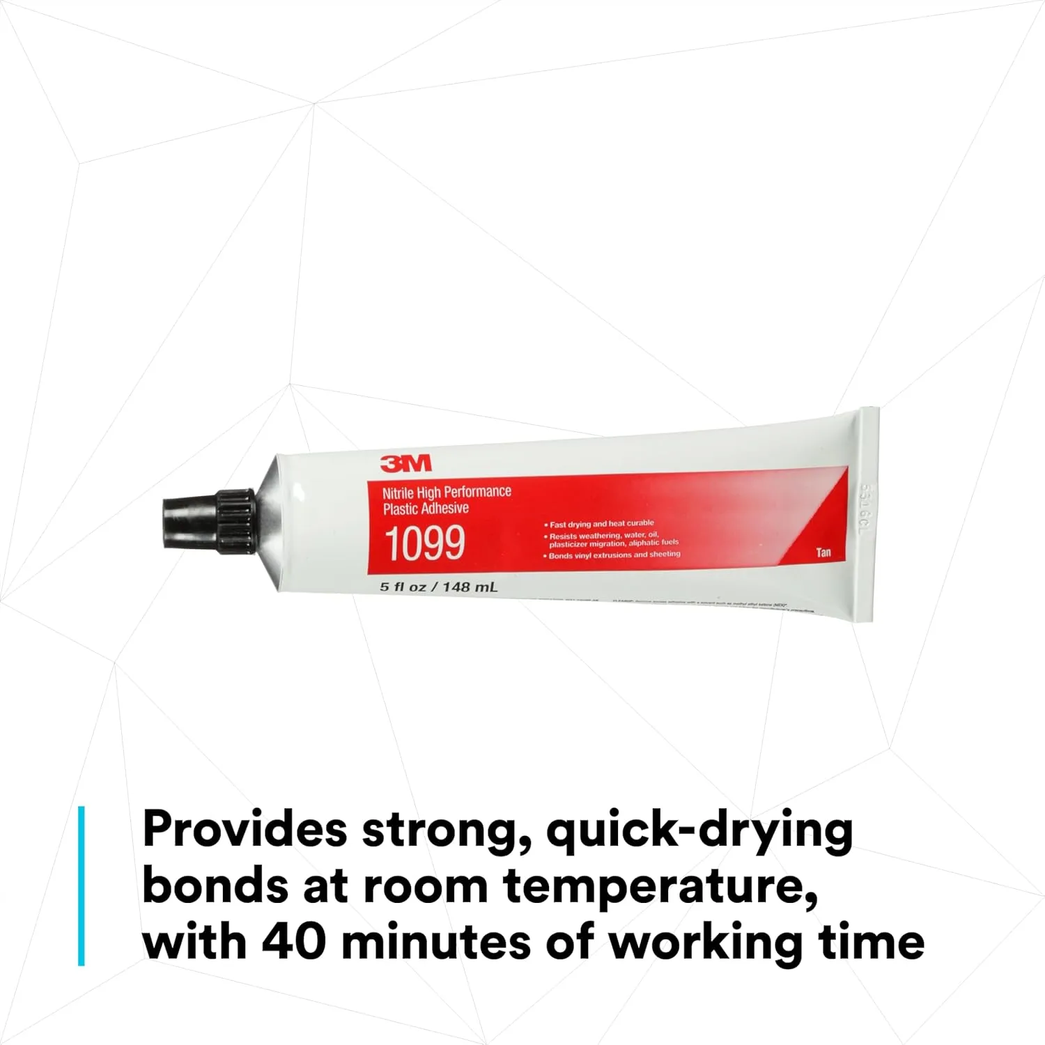 3M Nitrile High Performance Plastic Adhesive 1099, Tan Color, Industrial Grade, Heavy Duty, High Strength