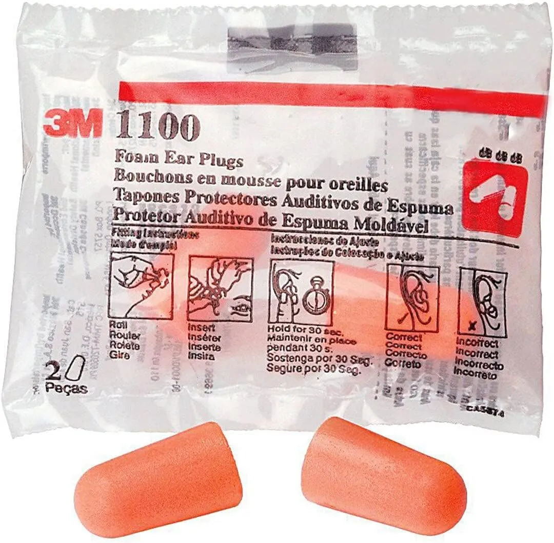 3M 1100 Foam Ear Plugs, 400 Pair Orange