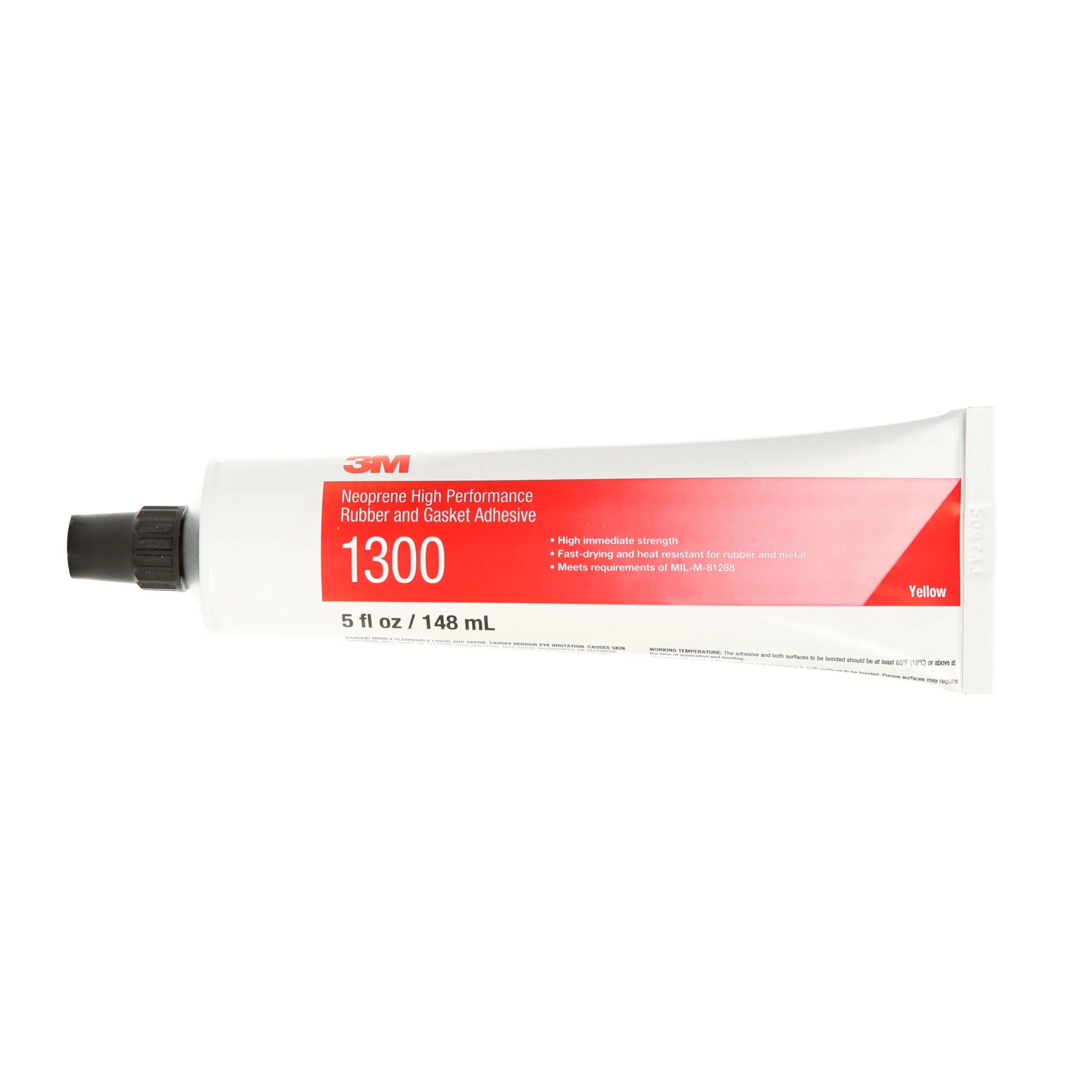 3M Neoprene High Performance Rubber and Gasket Adhesive 1300, Yellow Color, Industrial Grade, Heavy Duty, Gasket Bonding