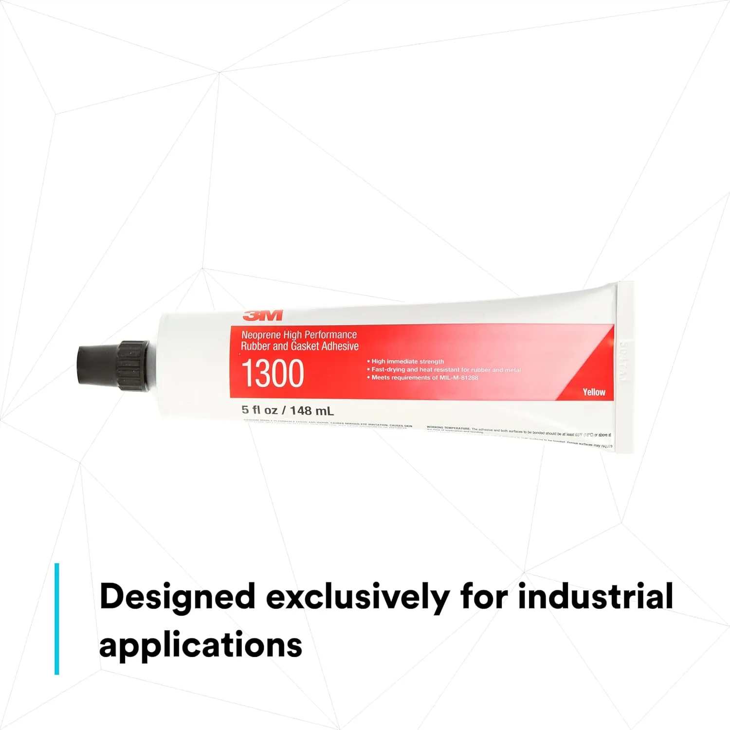 3M Neoprene High Performance Rubber and Gasket Adhesive 1300, Yellow Color, Industrial Grade, Heavy Duty, Gasket Bonding