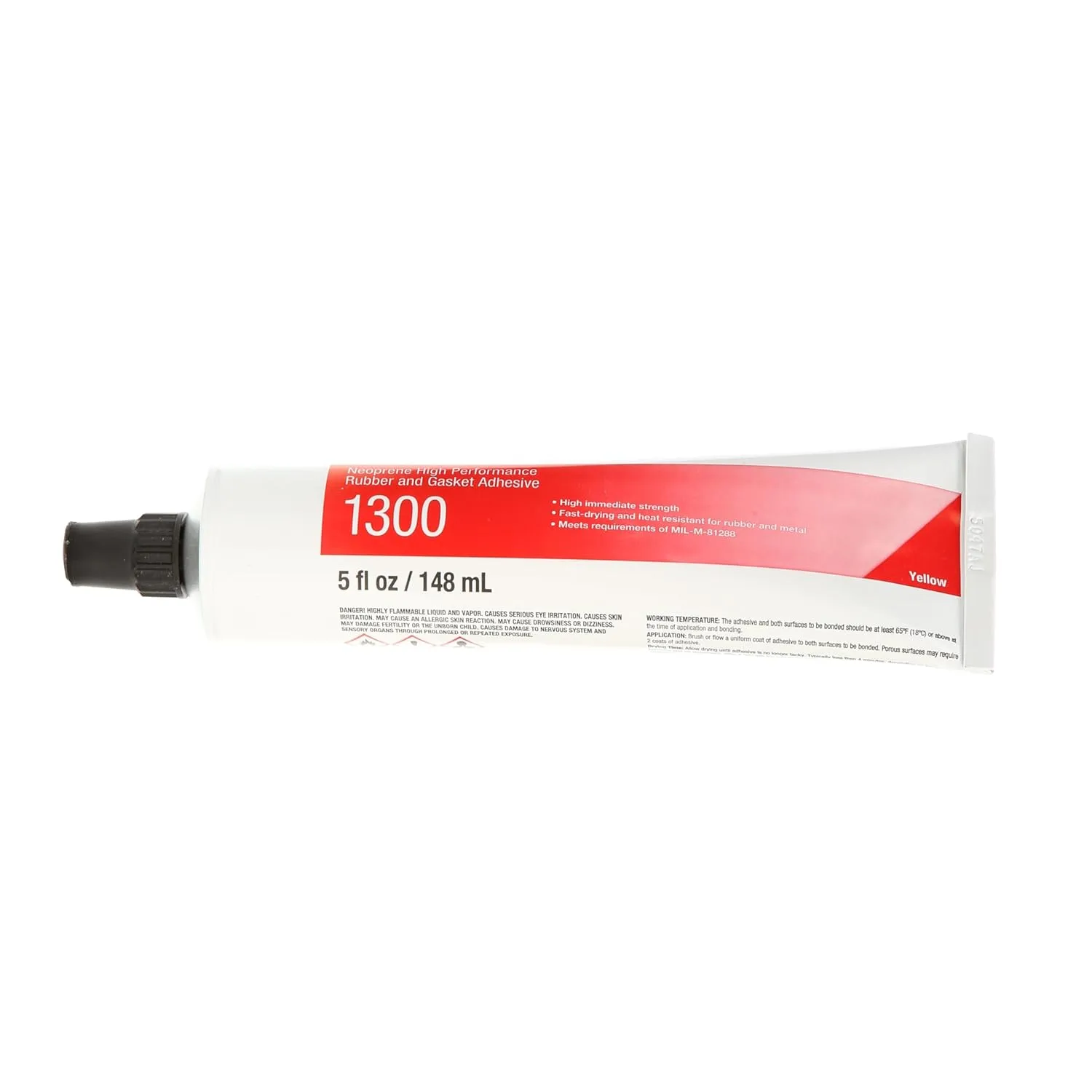 3M Neoprene High Performance Rubber and Gasket Adhesive 1300, Yellow Color, Industrial Grade, Heavy Duty, Gasket Bonding