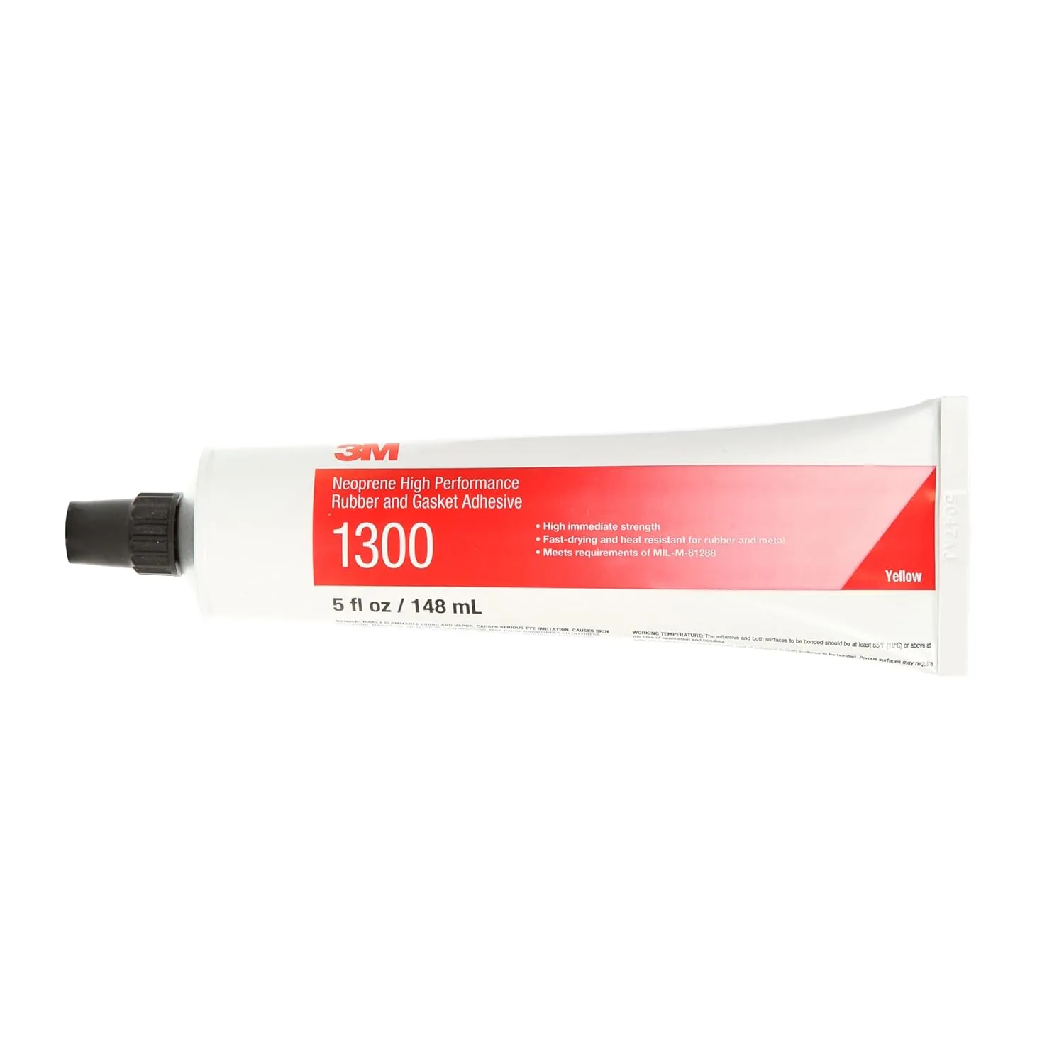 3M Neoprene High Performance Rubber and Gasket Adhesive 1300, Yellow Color, Industrial Grade, Heavy Duty, Gasket Bonding