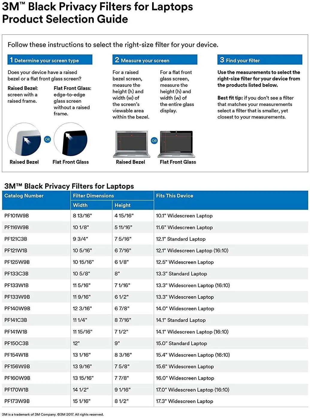 3M Privacy Filters for Laptops and Netbooks