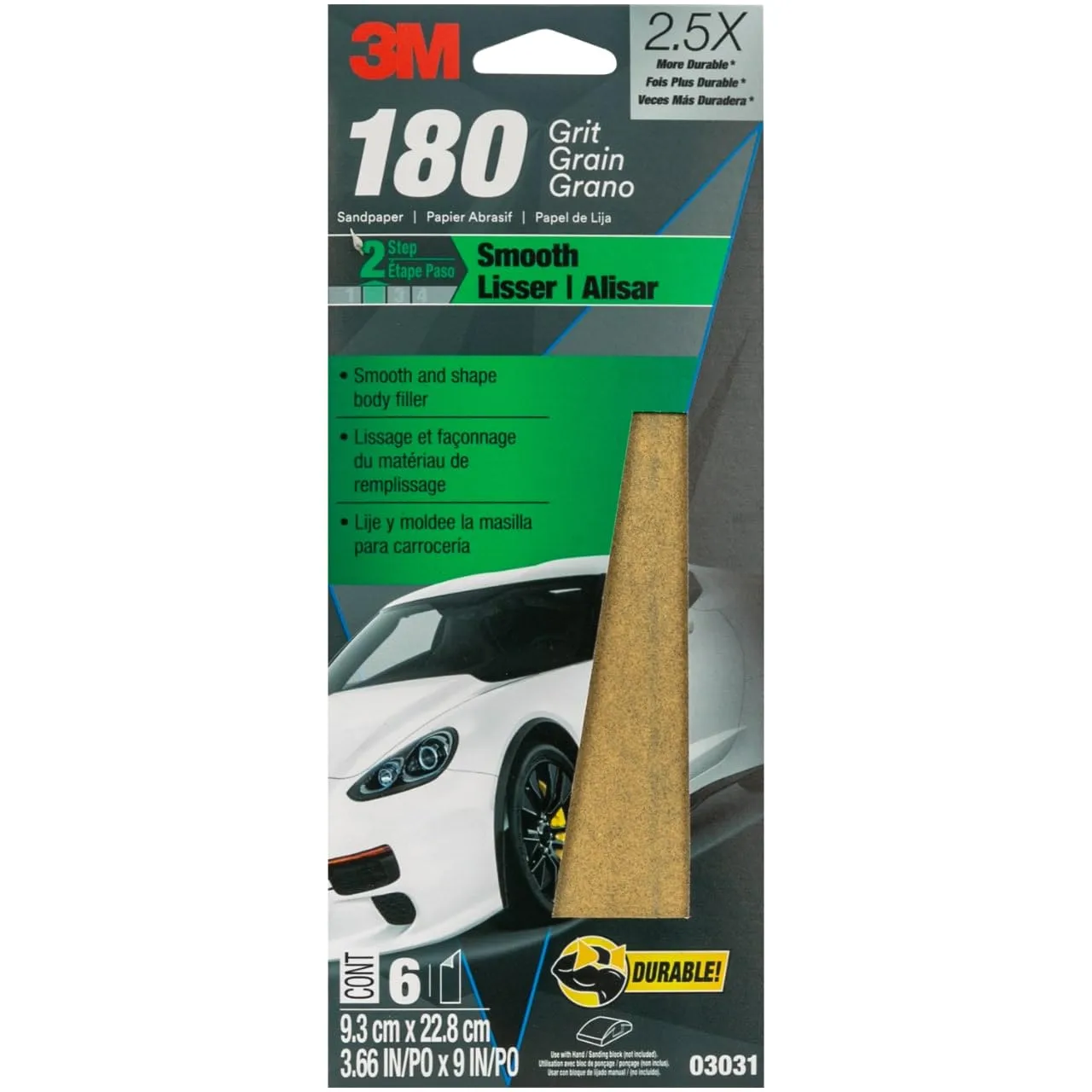 3M Sandpaper Sheets Aluminum Oxide 3 2/3 in x 9 in