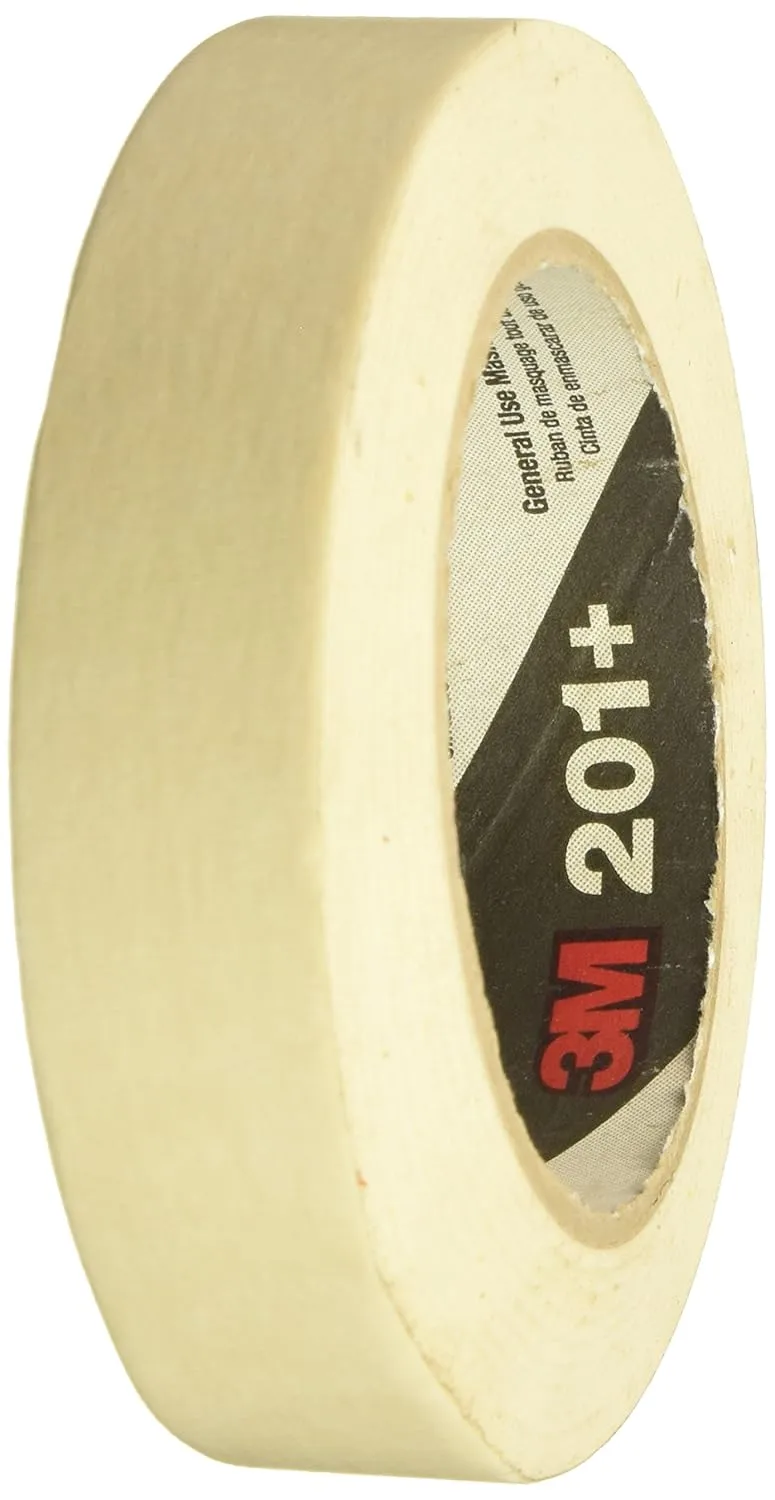 3M 201+ General Use Masking Tape, 1 Inch x 60 Yards, Tan