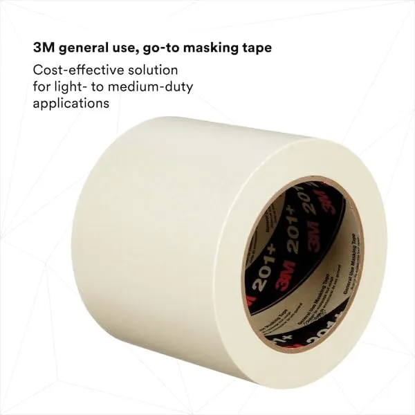 3M 201+ Tan Masking/Painter's Tape - 96 mm Width - 64744 [PRICE is per ROLL]