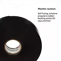 3M 2242 Linerless Electrical Rubber Insulating Tape, 3/4 in x 15 ft, Black