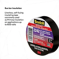 3M 2242 Linerless Electrical Rubber Insulating Tape, 3/4 in x 15 ft, Black