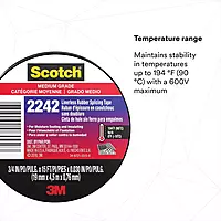 3M 2242 Linerless Electrical Rubber Insulating Tape, 3/4 in x 15 ft, Black