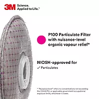 3M P100 Advanced Respirator Filter 2297, 1 Pair, Helps Protect Against Oil and Non-Oil Based Particulates