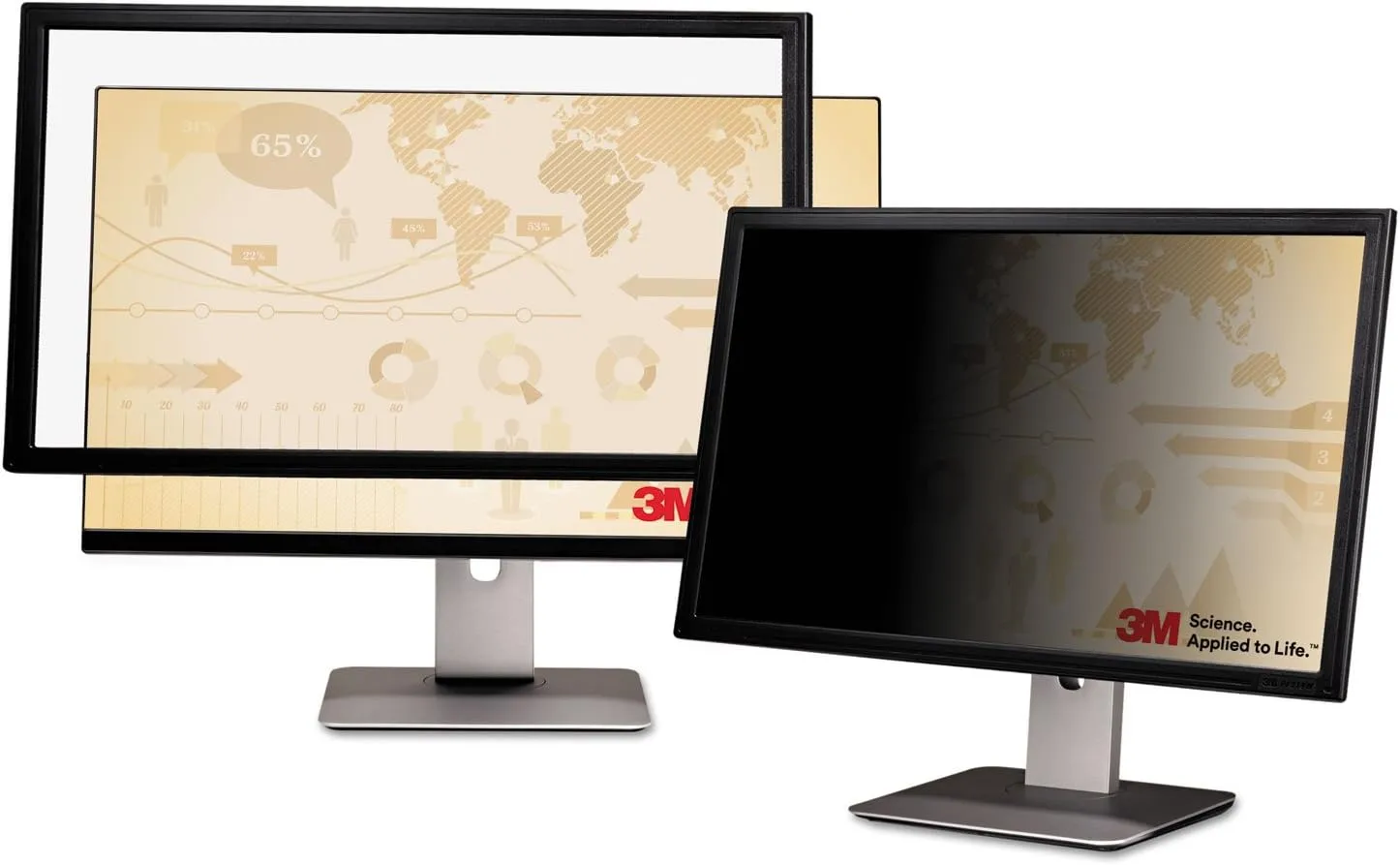 3M Frameless Black Privacy Filter for Widescreen Monitors