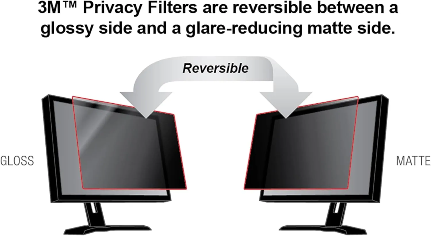 3M Frameless Black Privacy Filter for Widescreen Monitors