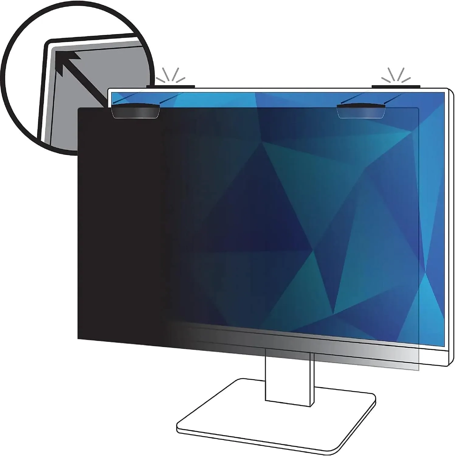 3M Privacy Filter for 23.8in Full Screen Monitor COMPLY Magnetic Attach (16:9 aspect ratio)