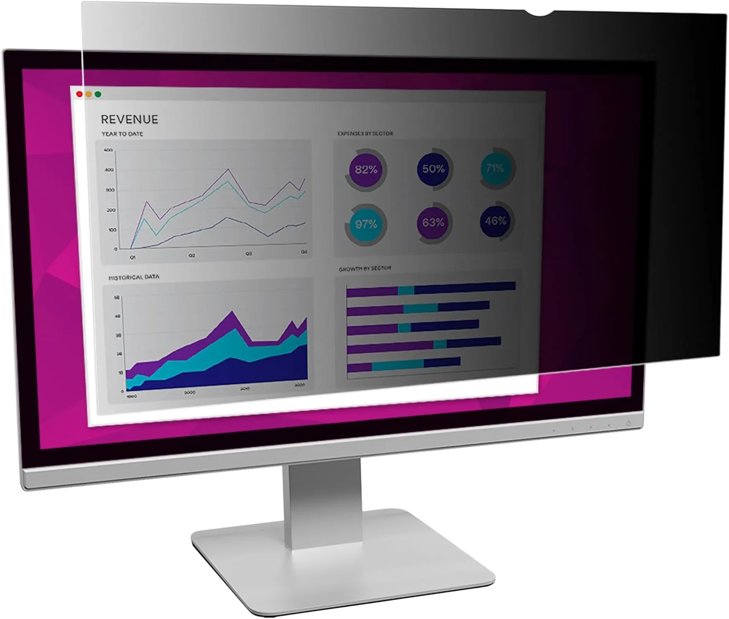 3M High Clarity Privacy Filter for 24in Monitor, 16:9, HC240W9B