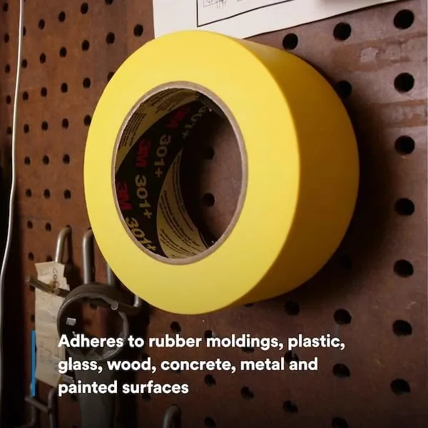 3M 301+ Yellow Masking/Painter's Tape - 96 mm (3 13/16 in) Width x 55 m Length - 64755 [PRICE is per ROLL]
