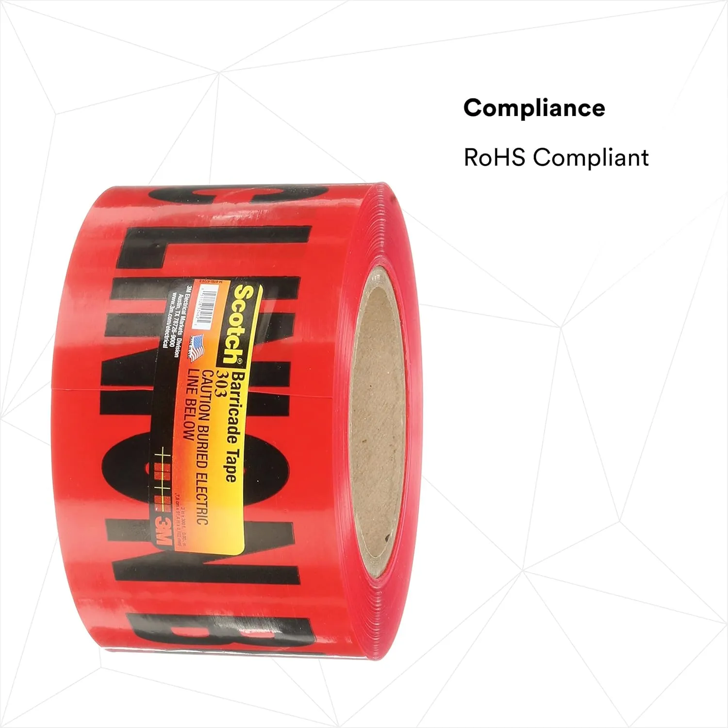 3M Scotch Buried Barricade Tape - CAUTION BURIED ELECTRIC LINE BELOW