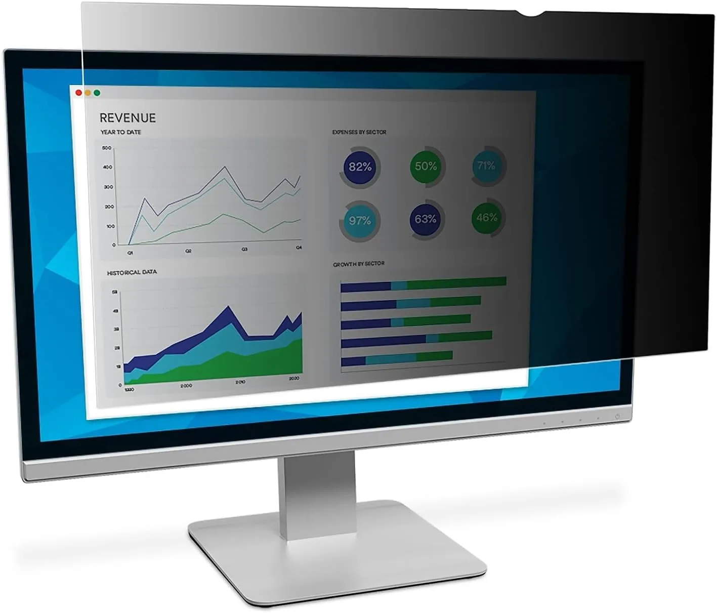 3M Frameless Black Privacy Filter for Widescreen Monitors