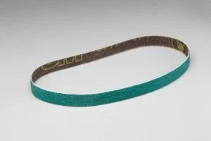 3M 577F Abrasive Belt, Fabric Splice, Polyester Cloth Backing, Zirconia Alumina, Waterproof, 1/2" Width x 18" Length