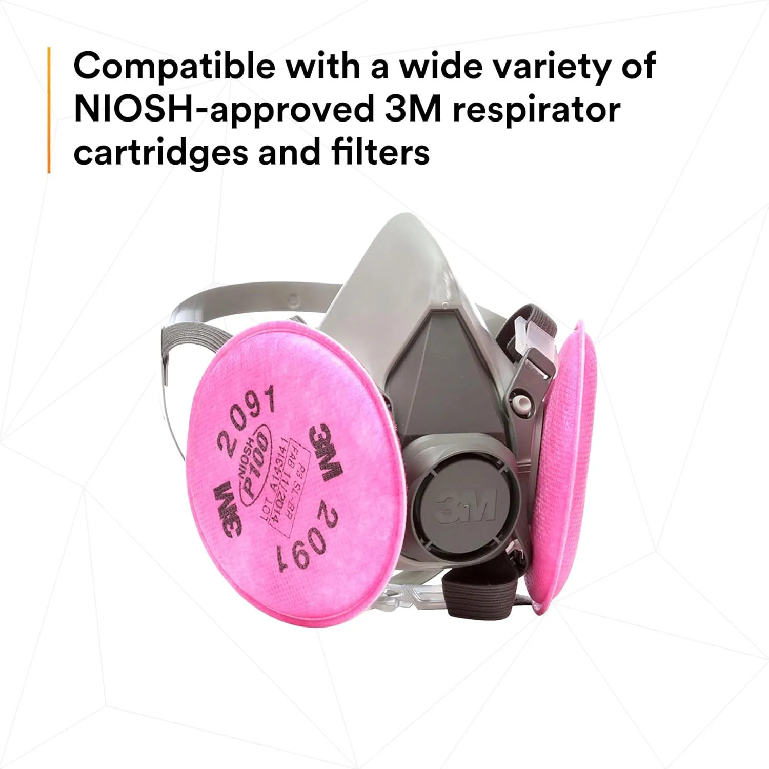 3M Half Facepiece Reusable Respirator Assembly Kit 6191, Size Small, P100, Lightweight, Comfortable, Easy to Adjust