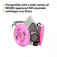 3M Half Facepiece Reusable Respirator Assembly Kit 6191, Size Small, P100, Lightweight, Comfortable, Easy to Adjust