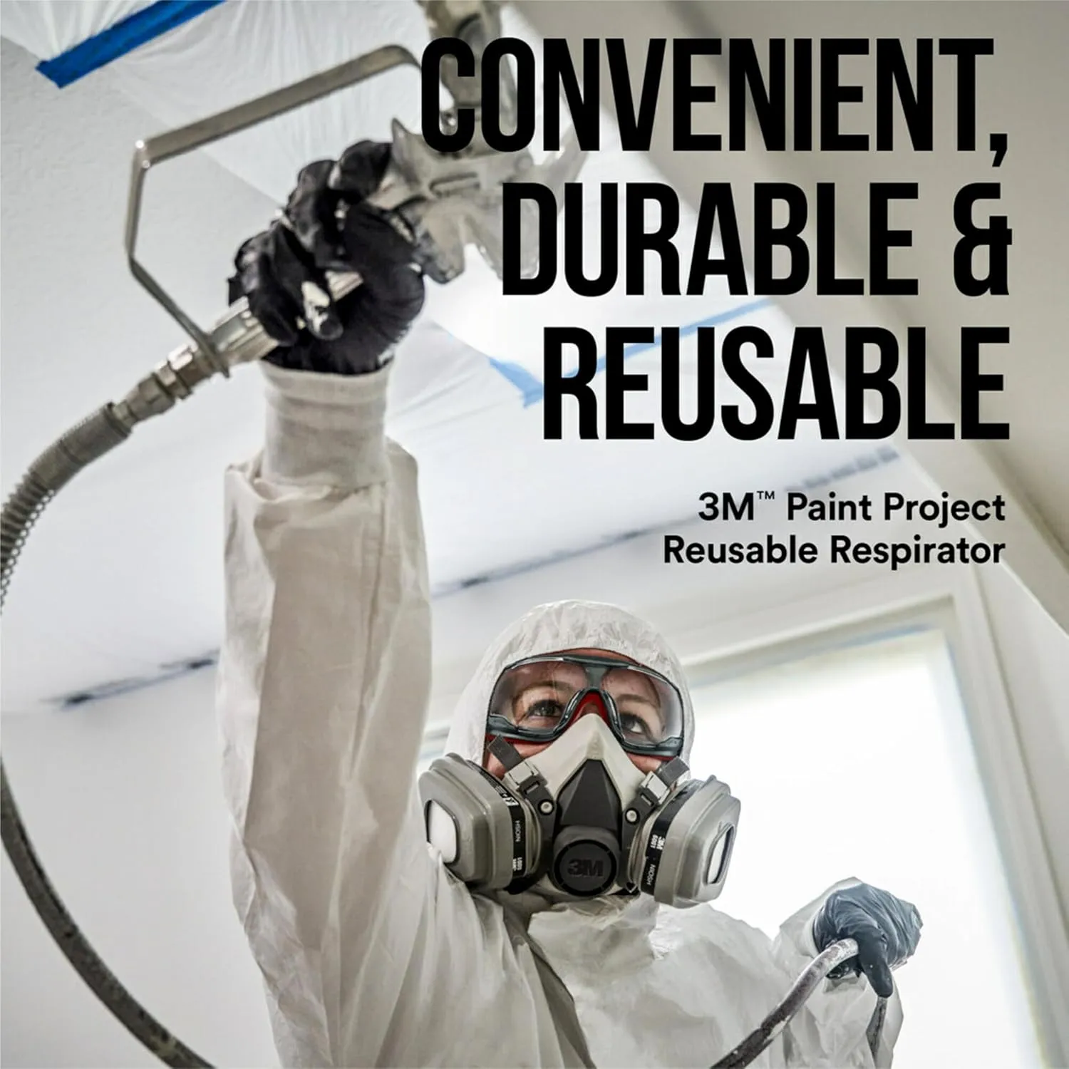 3M P95/OV Paint Project Reusable Respirator 6211, Medium Size (6211P1-DC)