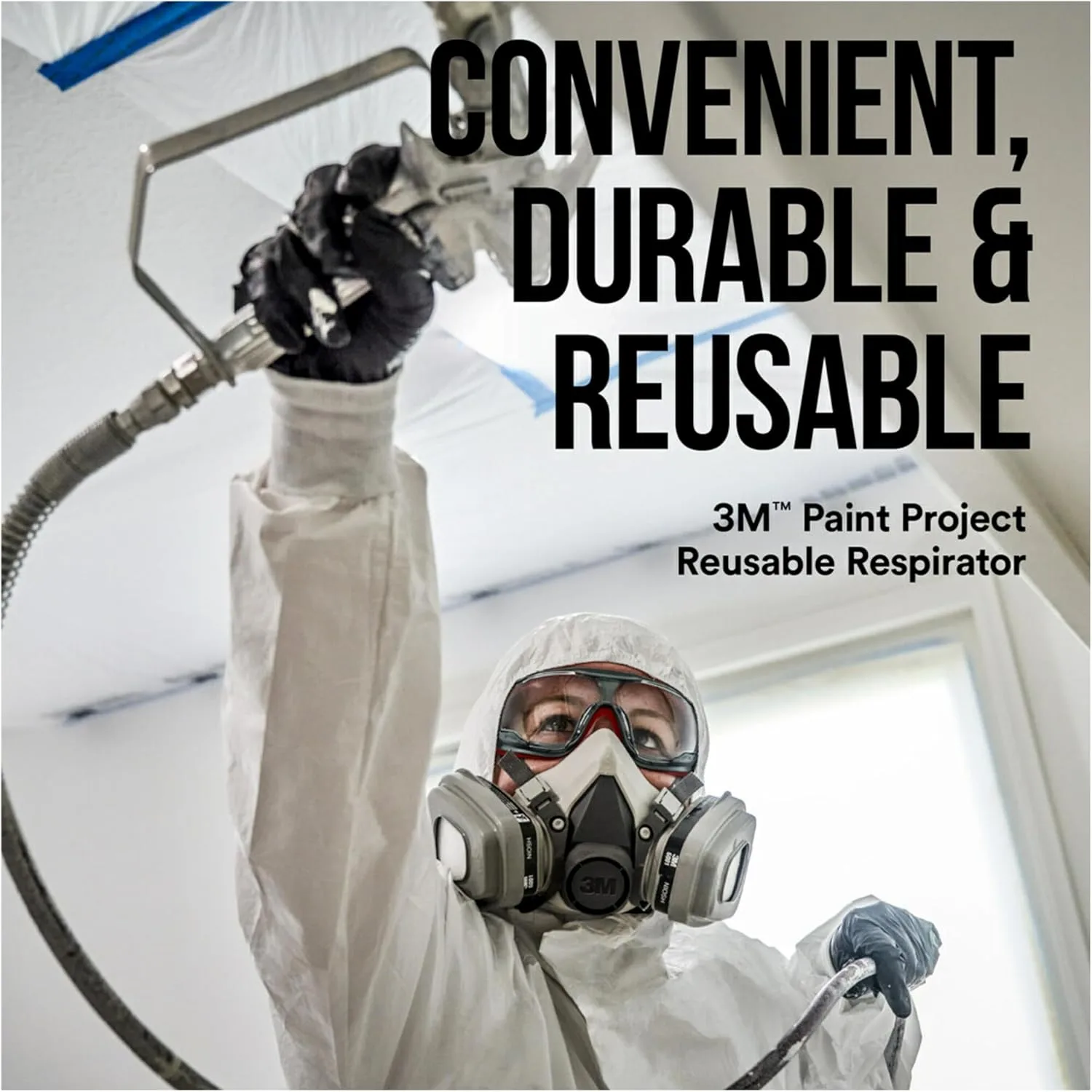 3M P95/OV Paint Project Reusable Respirator 6211, Medium Size (6211P1-DC)