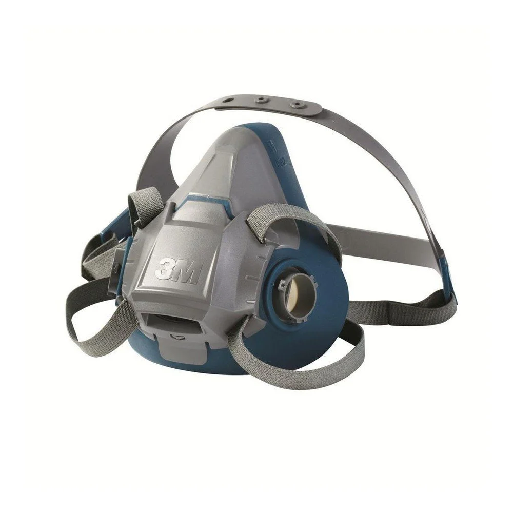 3M 50051131494911 Rugged Comfort Half Mask 6500 – Standard Drop-Down, Large, Grey/Blue 1 Count (Pack of 1)