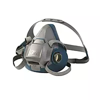3M 50051131494911 Rugged Comfort Half Mask 6500 – Standard Drop-Down, Large, Grey/Blue 1 Count (Pack of 1)
