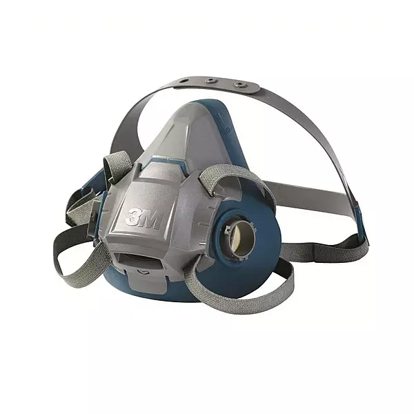 3M 50051131494911 Rugged Comfort Half Mask 6500 – Standard Drop-Down, Large, Grey/Blue 1 Count (Pack of 1)
