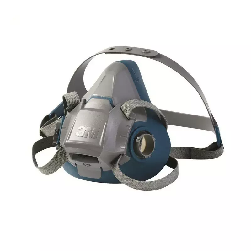 3M 50051131494911 Rugged Comfort Half Mask 6500 – Standard Drop-Down, Large, Grey/Blue 1 Count (Pack of 1)