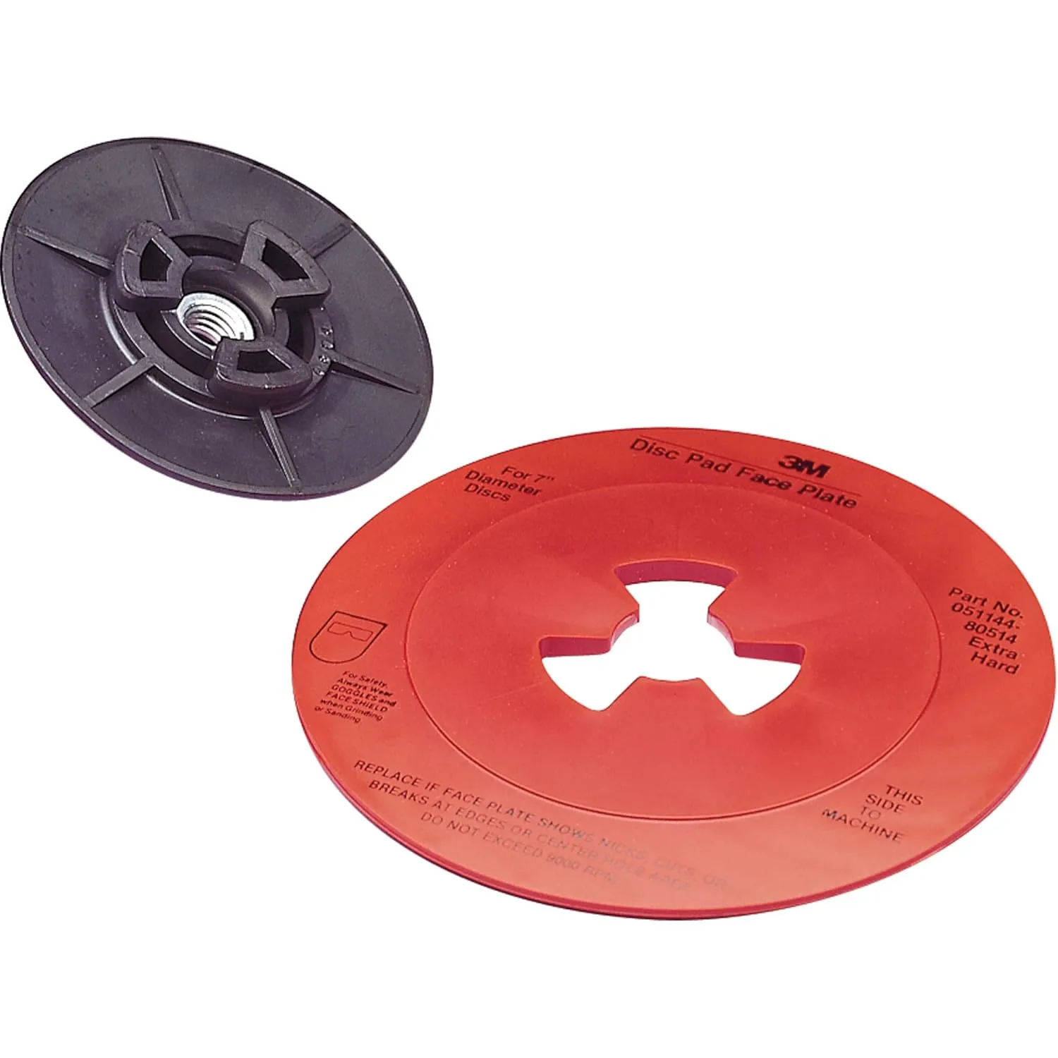 3M (80516) Disc Pad Face Plate Ribbed 80516, 7 in Medium Gray