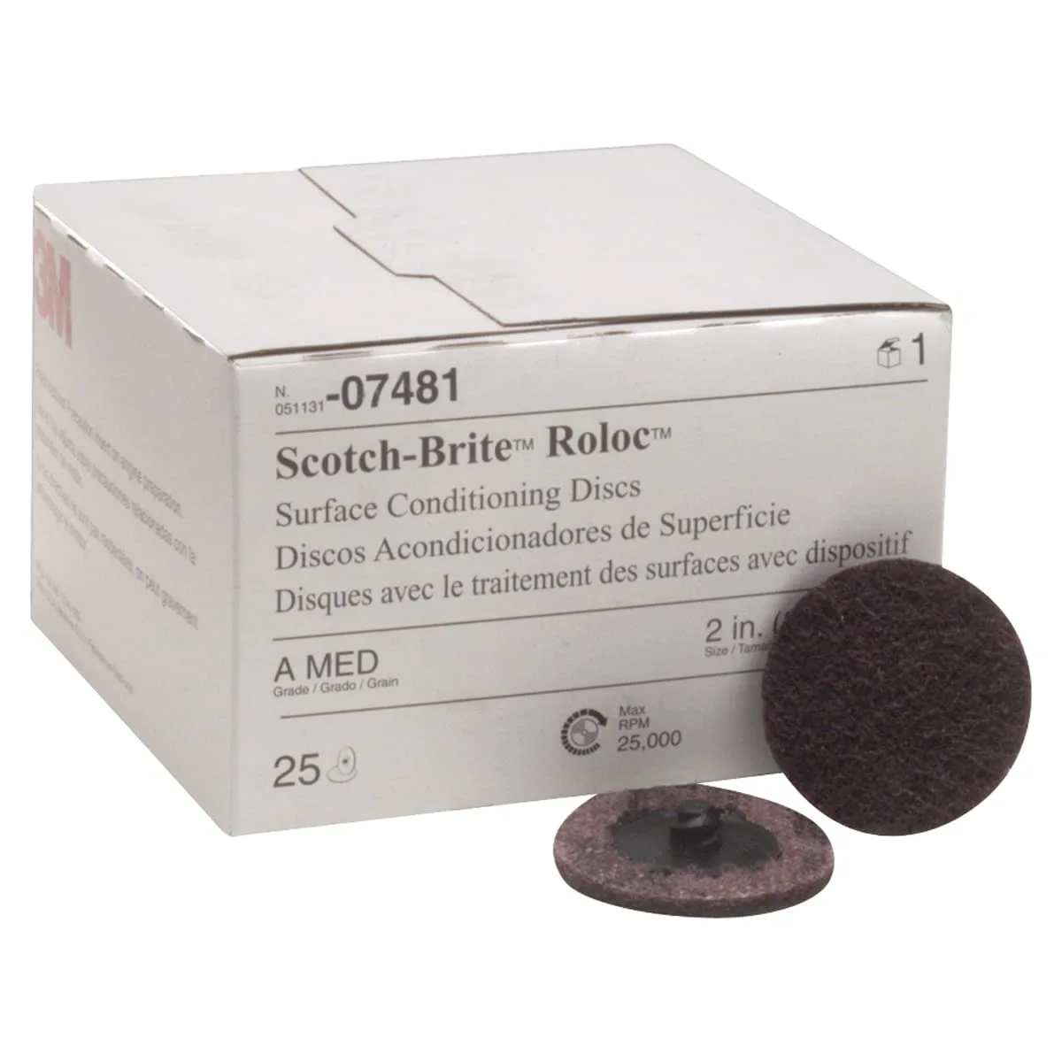 3M 7481 2-inch Maroon Roloc Surface Conditioning Discs Medium - 25-Pack
