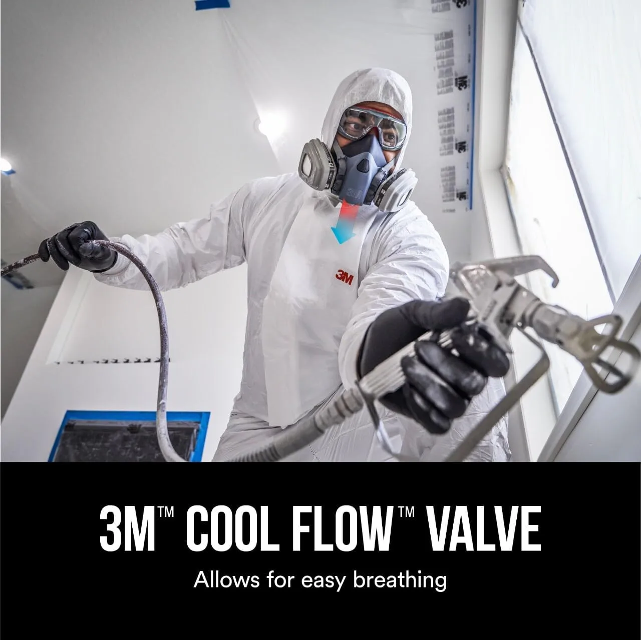 3M Professional Half Mask Organic Vapor, P95 Respirator with Cool Flow Valve, Reusable, Large