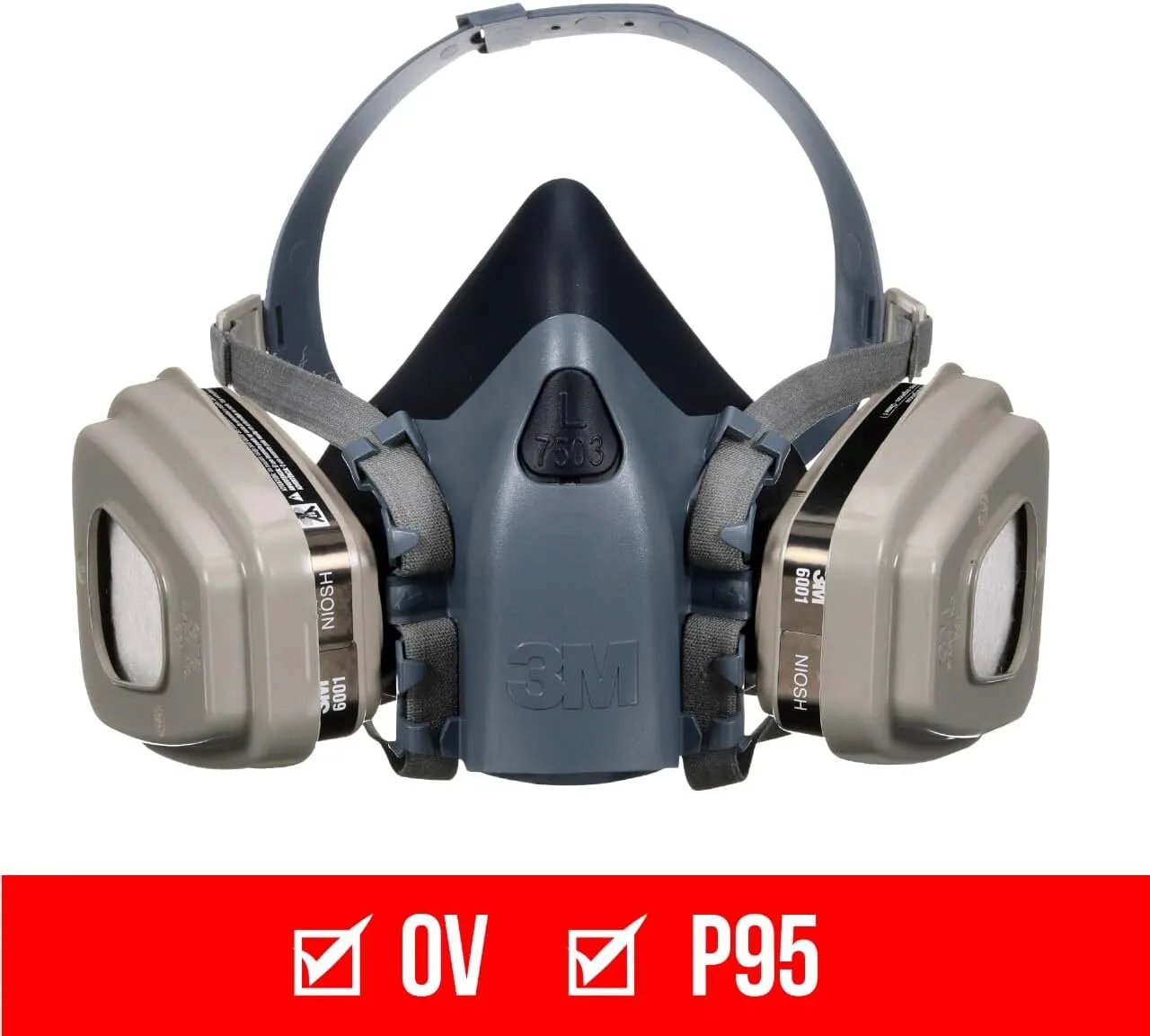 3M Professional Half Mask Organic Vapor, P95 Respirator with Cool Flow Valve, Reusable, Large