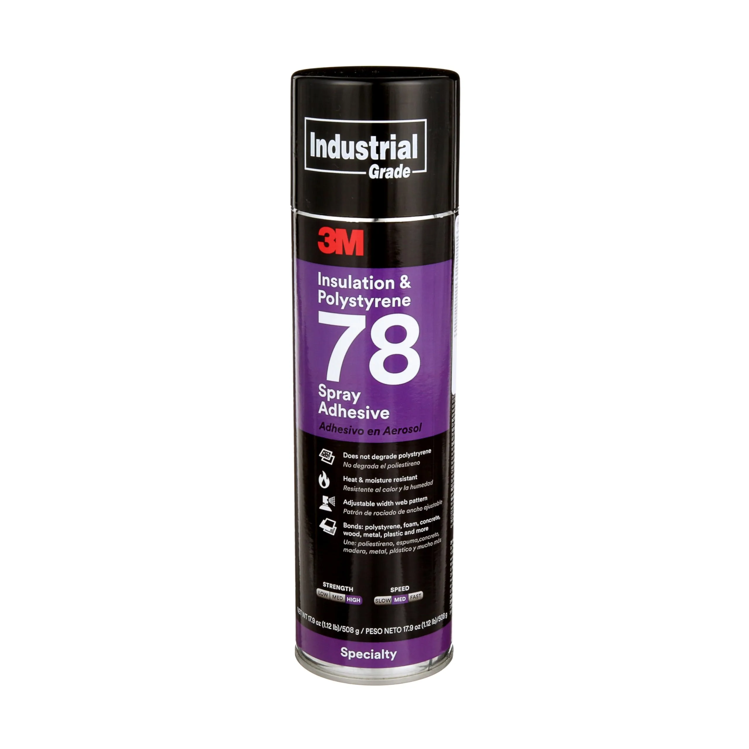3M 78 Polystyrene Foam Insulation Spray Adhesive, Translucent 17.9 Oz. Aerosol Can