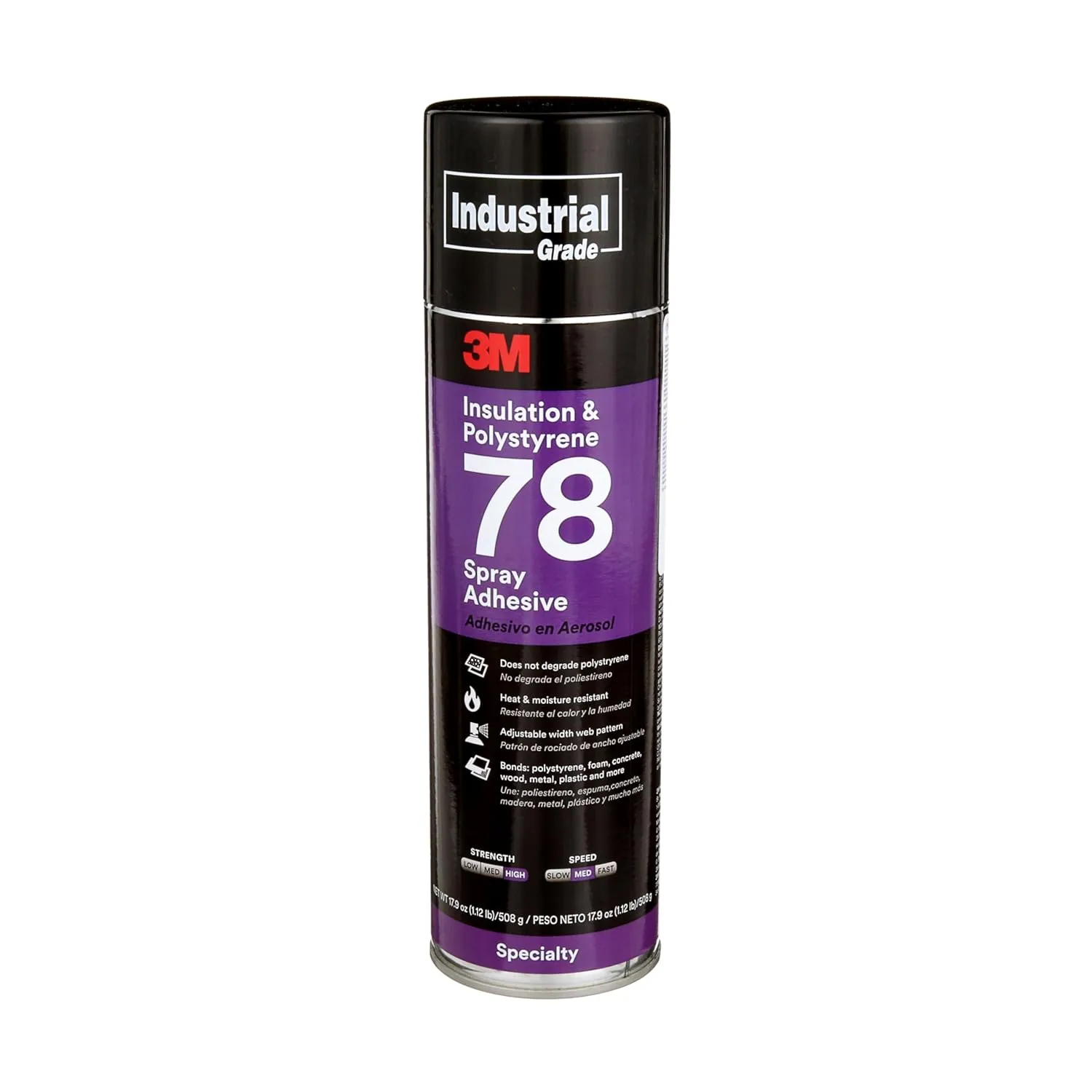 3M 78 Polystyrene Foam Insulation Spray Adhesive, Translucent 17.9 Oz. Aerosol Can