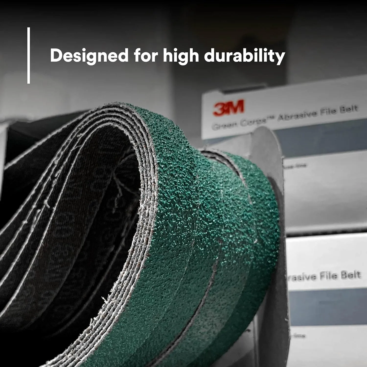3M Green Corps Abrasive File Belt 36518, 80 Grit, 1/2 in x 18 in, 20 Belts/Carton