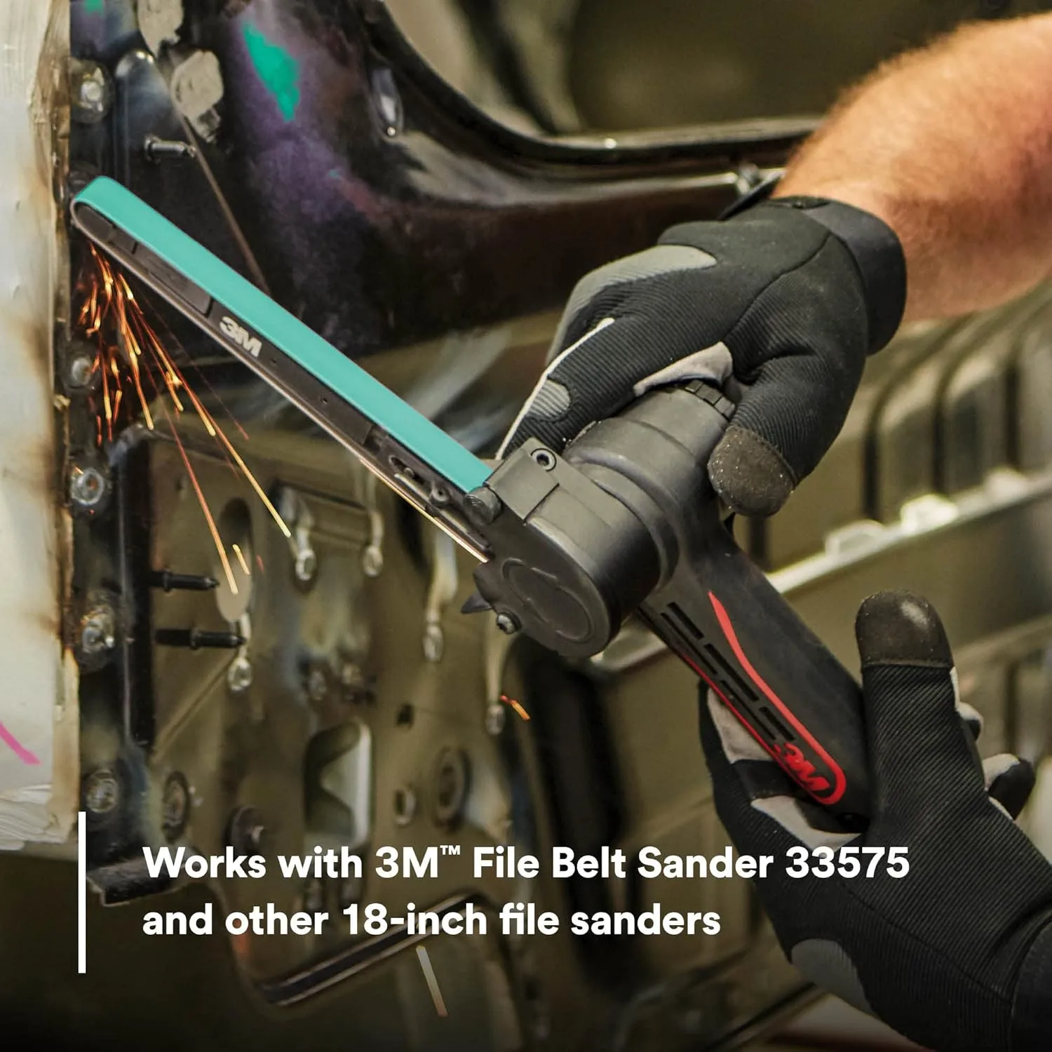 3M Green Corps Abrasive File Belt 36518, 80 Grit, 1/2 in x 18 in, 20 Belts/Carton