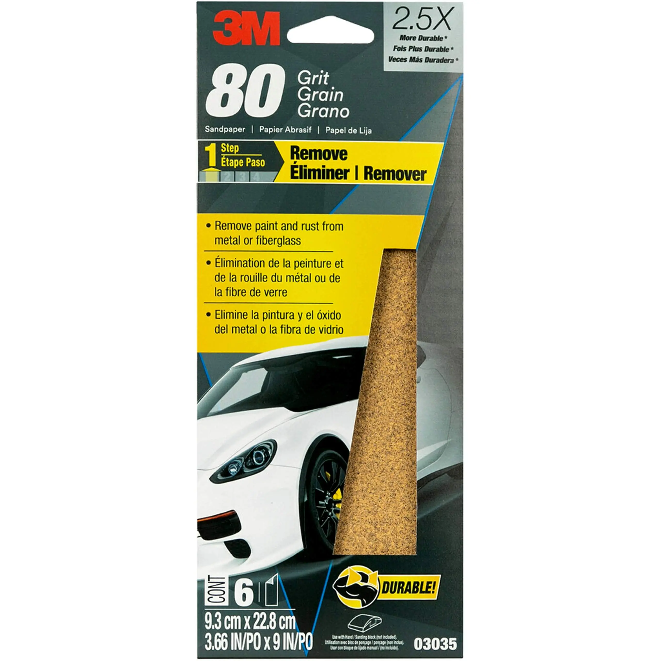 3M Sandpaper Sheets Aluminum Oxide 3 2/3 in x 9 in