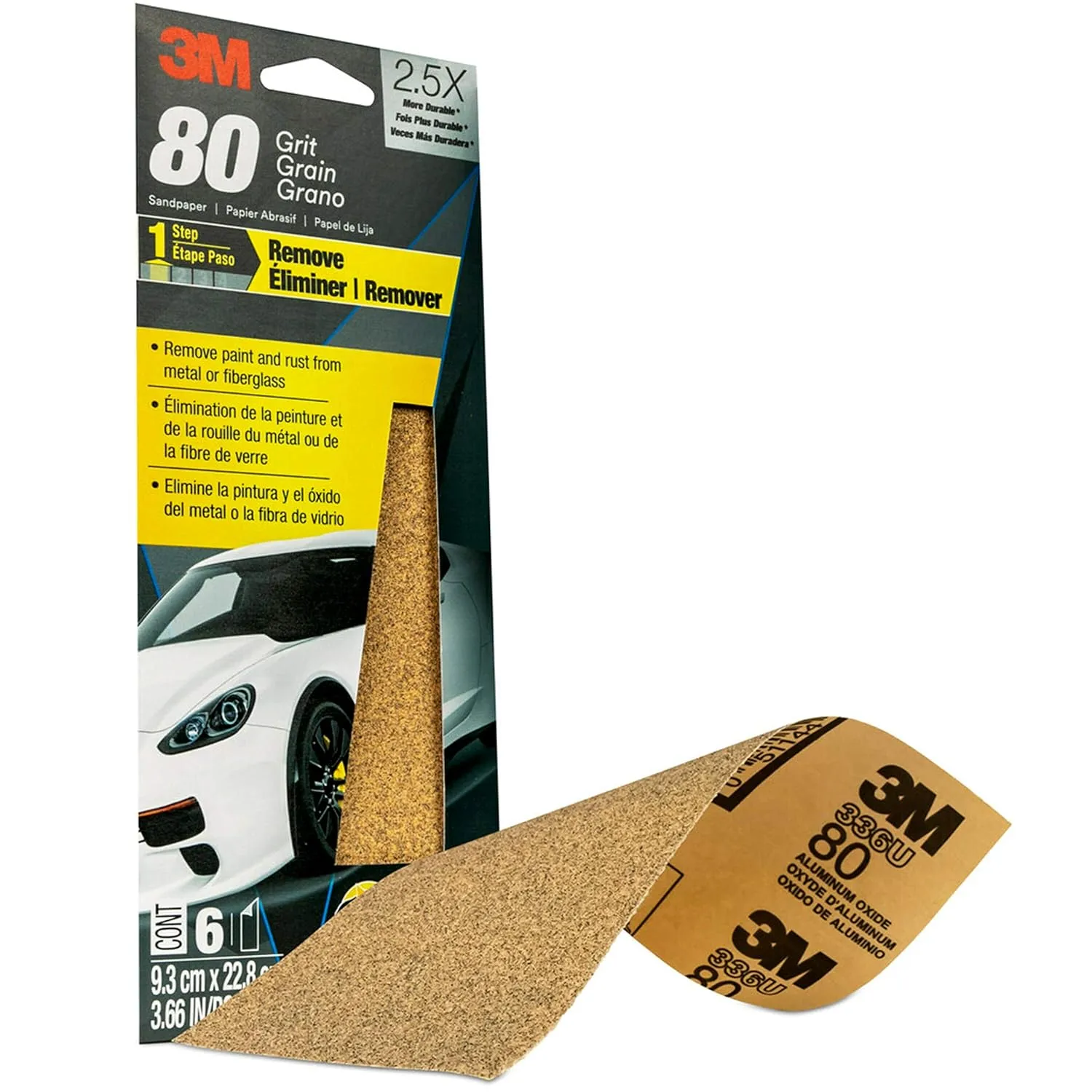 3M Sandpaper Sheets Aluminum Oxide 3 2/3 in x 9 in