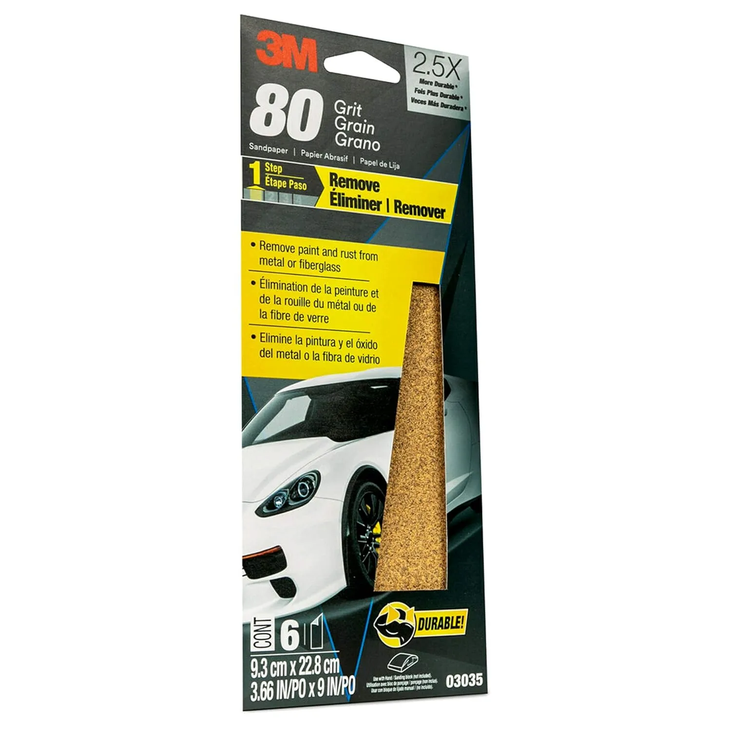 3M Sandpaper Sheets Aluminum Oxide 3 2/3 in x 9 in