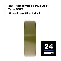 3M 051131-17819 Performance Plus 8979 Duct Tape, 48 mm W x 54.8 m L, 12.1 mil THK, Cloth, Olive