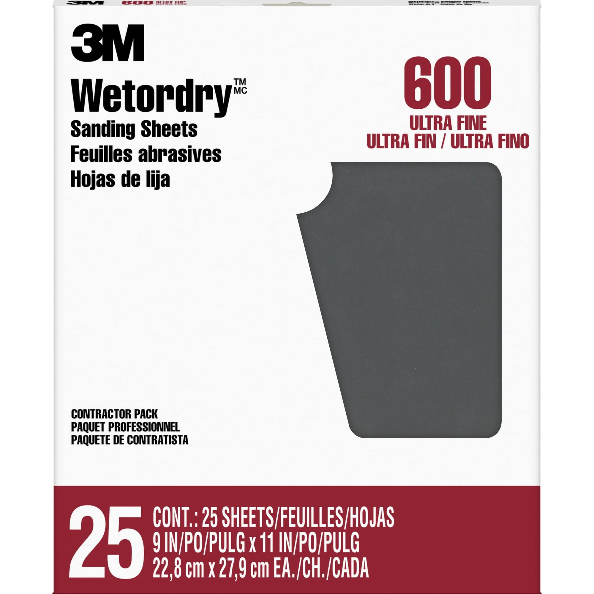 3M 88619NA 99419 Sand Paper, 9 x 11, 25 Sheets