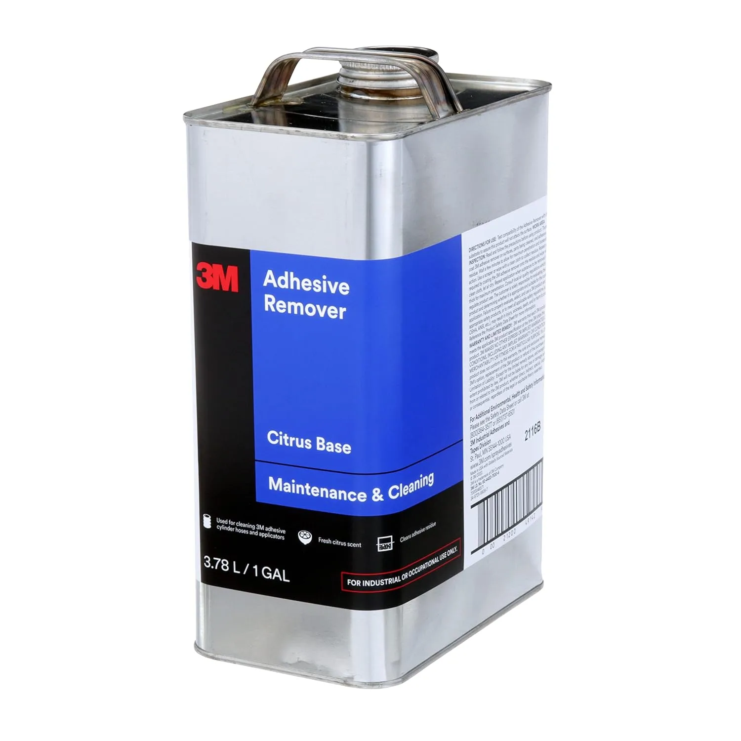 3M Adhesive Remover, 1 Gallon Can, Citrus Oil-Based, Multi-Surface Use, Low-Mess, Great for Removing Adhesives such as Label