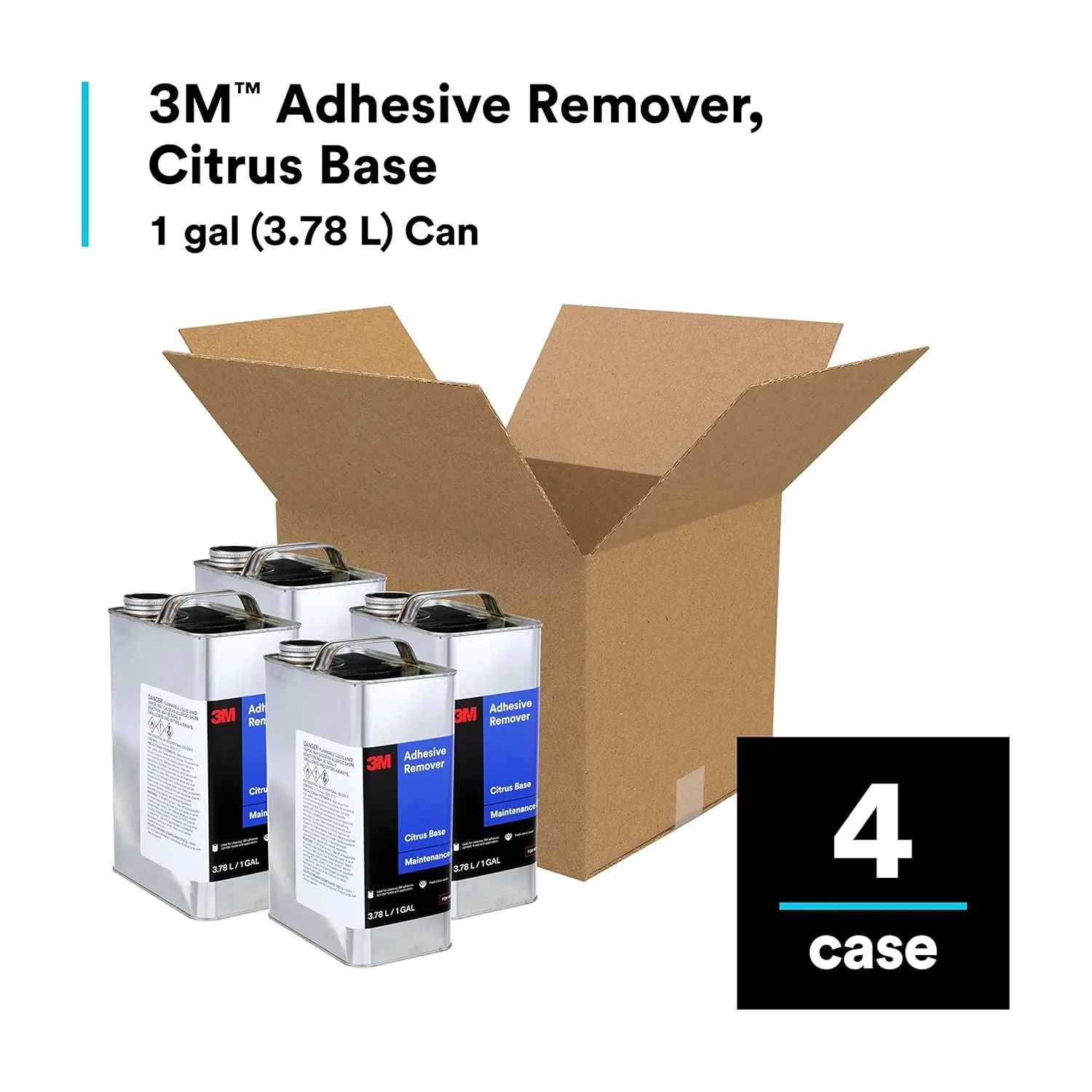 3M Adhesive Remover, 1 Gallon Can, Citrus Oil-Based, Multi-Surface Use, Low-Mess, Great for Removing Adhesives such as Label