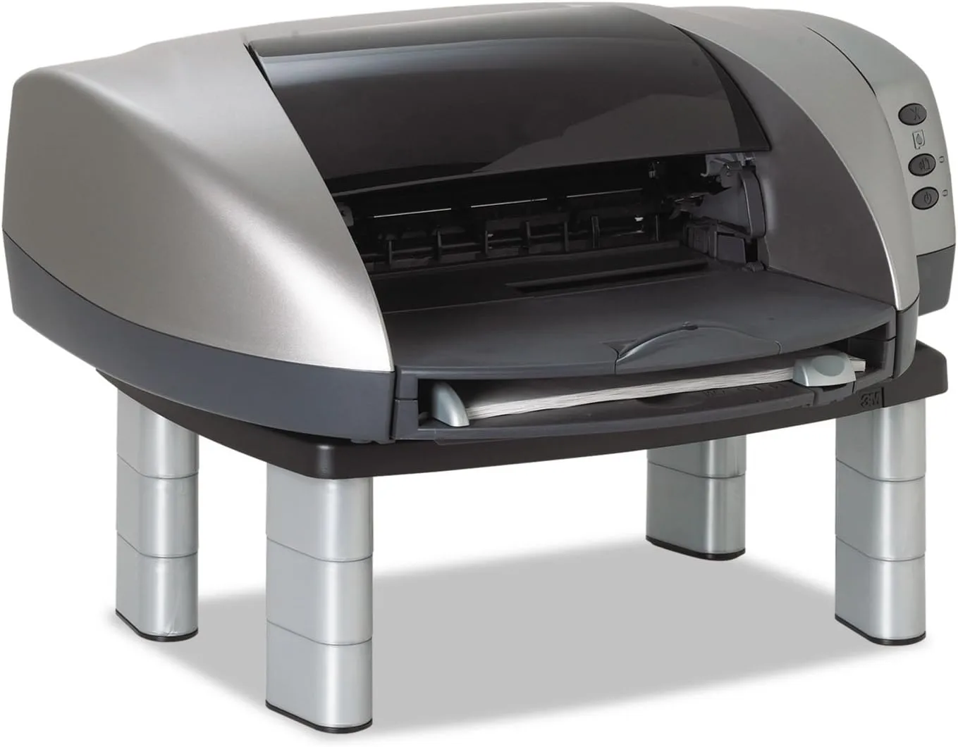 3M Adjustable Height Monitor Stand 15 x 12 Black/Silver MS80B