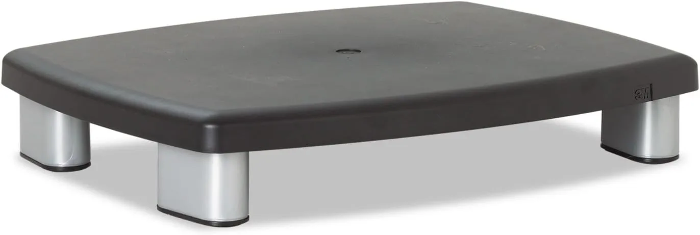 3M Adjustable Height Monitor Stand 15 x 12 Black/Silver MS80B
