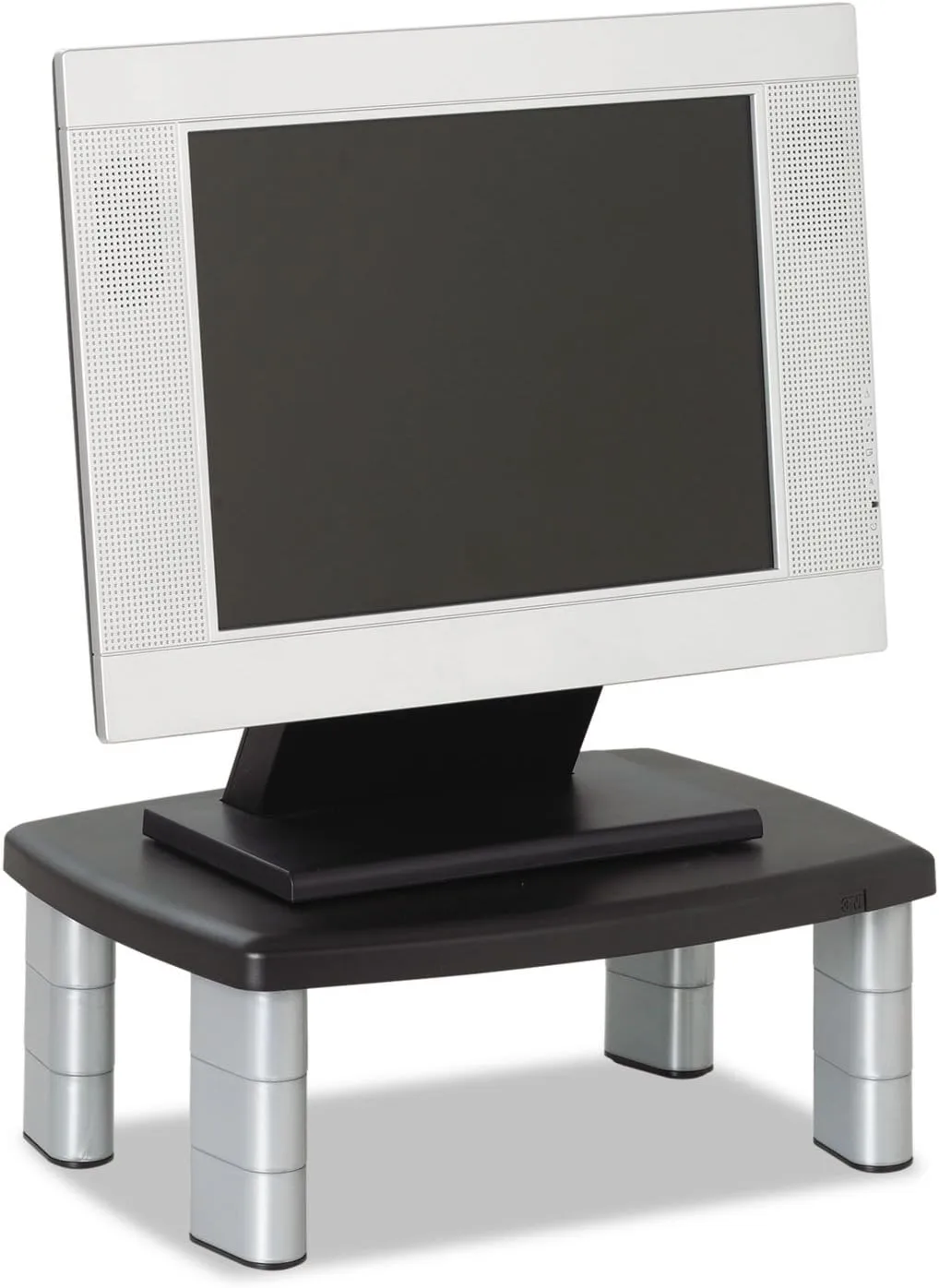 3M Adjustable Height Monitor Stand 15 x 12 Black/Silver MS80B