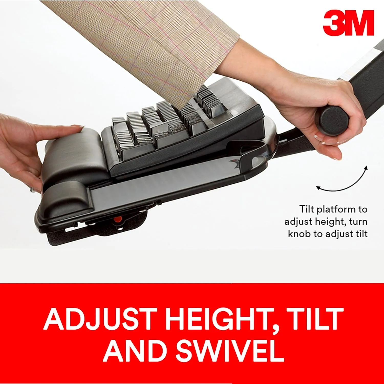 3M Keyboard Tray, Just Lift To Adjust Height And Tilt, Includes Gel Wrist Rest & Precise Mouse Pad, 23" Track, Black (AKT90LE)