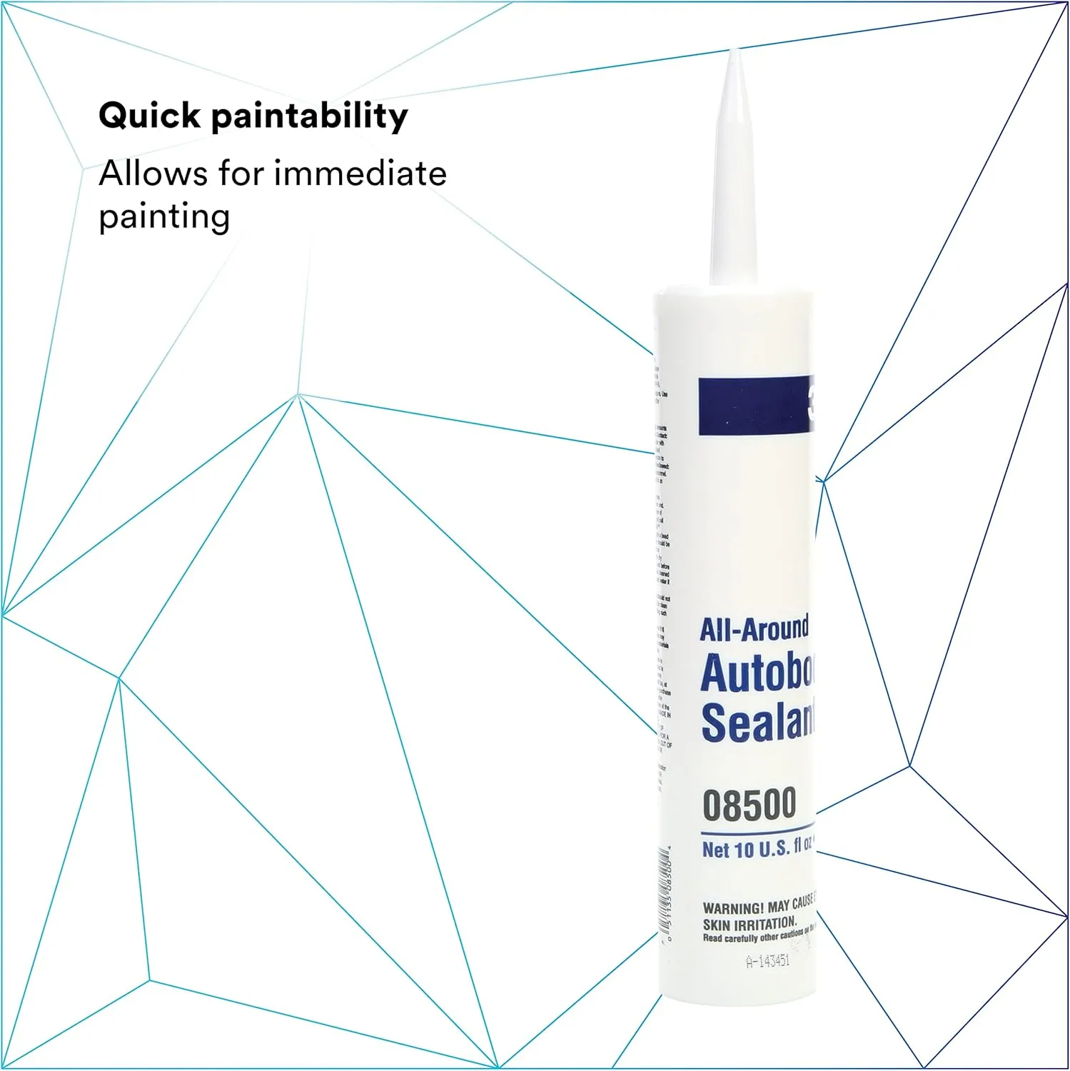 3M All-Around Autobody Sealant, 08500, 10 fl oz Cartridge, White
